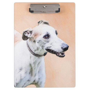 Greyhound Painting - Cute Original Dog Art Clipboard