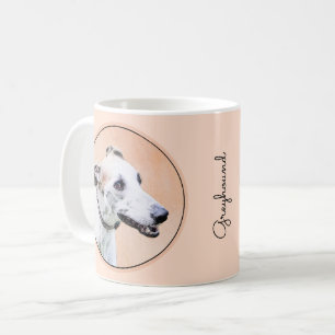 Greyhound Painting - Cute Original Dog Art Coffee Mug