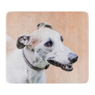 Greyhound Painting - Cute Original Dog Art Cutting Board