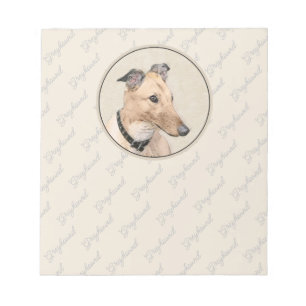 Greyhound Painting - Cute Original Dog Art Notepad