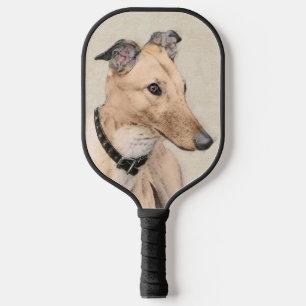 Greyhound Painting - Cute Original Dog Art Pickleball Paddle