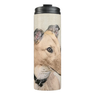 Greyhound Painting - Cute Original Dog Art Thermal Tumbler