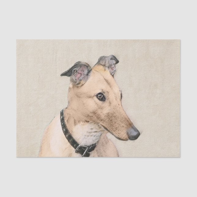 Greyhound Painting - Cute Original Dog Art Tissue Paper (Front)