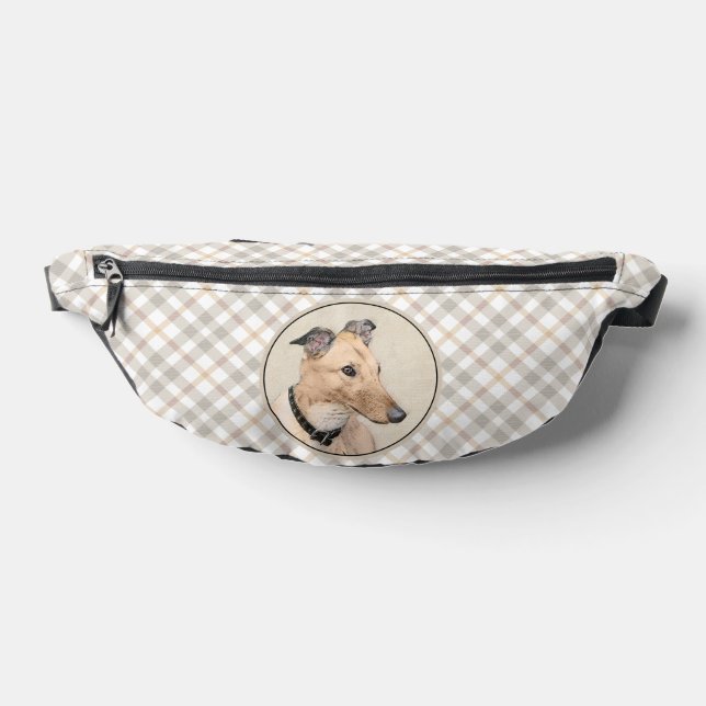 Greyhound Painting Fawn Cute Original Pet Dog Art Fanny Pack (Lay Down)