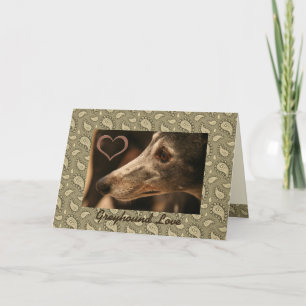 Greyhound Paisley Love Custom Personalized Card