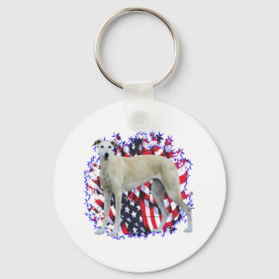Greyhound Patriot Keychain