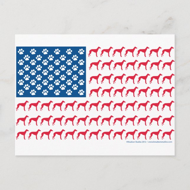 Greyhound Patriotic Flag Postcard (Front)