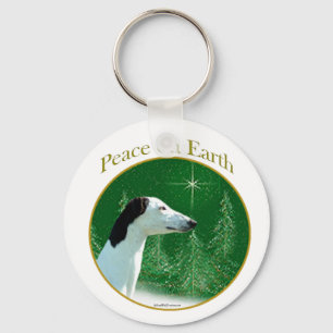 Greyhound Peace Keychain