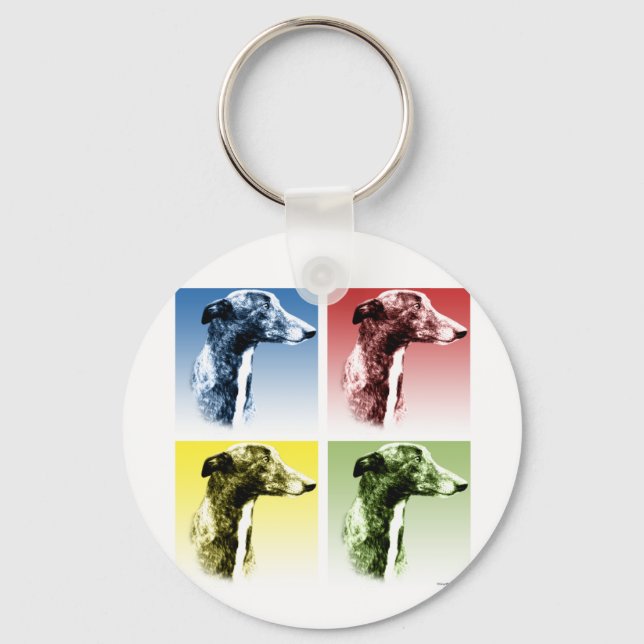 Greyhound Pop Art Keychain (Front)