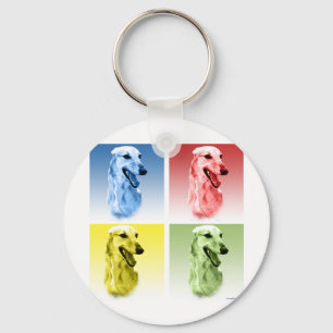 Greyhound Pop Art Keychain