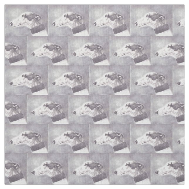Greyhound profile Dog Art Fabric (Swatch)
