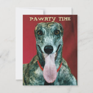 GREYHOUND PUP DOG PAWRTY PARTY INVITE INVITATION