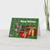 Greyhound Puppy Dog Christmas Holiday Card