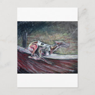 Greyhound, racing art for sports and dog lovers. postcard