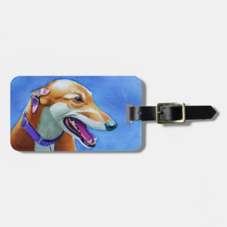 Greyhound Rescue Dog Luggage Tag