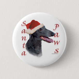 Greyhound Santa Paws 2 Inch Round Button
