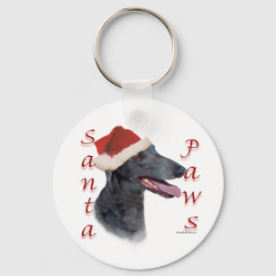 Greyhound Santa Paws Keychain