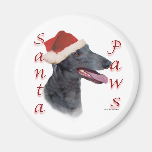 Greyhound Santa Paws Magnet (Front)