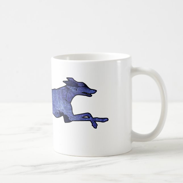Greyhound Silhouette Fractal Coffee Mug (Right)