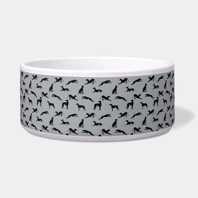 Greyhound Silhouettes Black on Gray (Front)