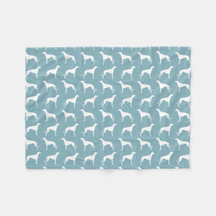 Greyhound Silhouettes Pattern Fleece Blanket