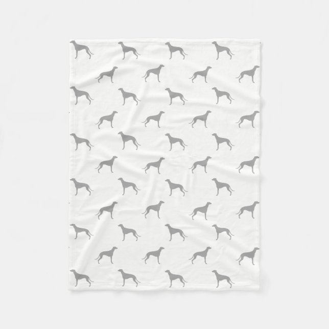 Greyhound Silhouettes Pattern Fleece Blanket (Front)