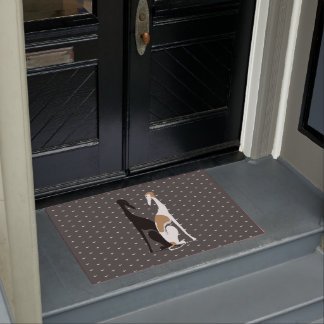 Greyhound Sisters Illustration Doorway Entrance Doormat