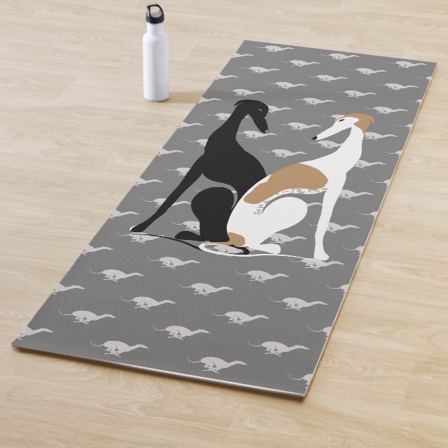 Greyhound Sisters Illustration Yoga Mat (In Situ)