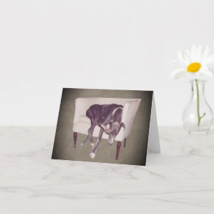 Greyhound Sleeping In Chair Customizable Note Card