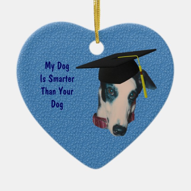 Greyhound Smarter Funny Dog Ornament (Front)