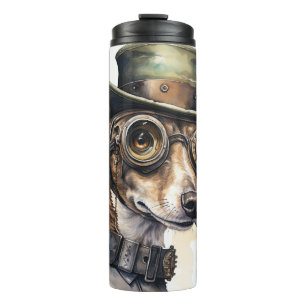 Greyhound Steampunk Dog Thermal Tumbler