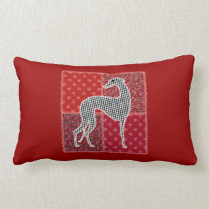 Greyhound stylized “Patchwork " Lumbar Pillow