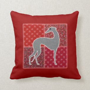 Greyhound stylized “Patchwork " Throw Pillow