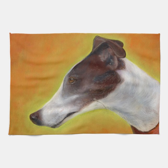 Greyhound teatowel (A96) Kitchen Towel (Horizontal)