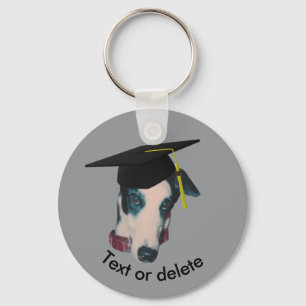 Greyhound The Graduate Funny Dog Personalized  Keychain