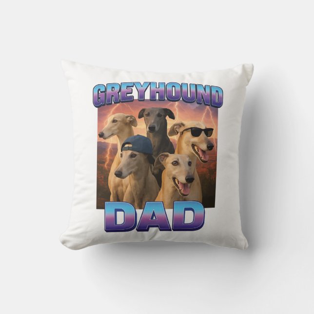 Greyhound Throw Pillow (Front)