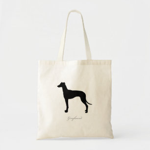 Greyhound Tote Bag (black silhouette)