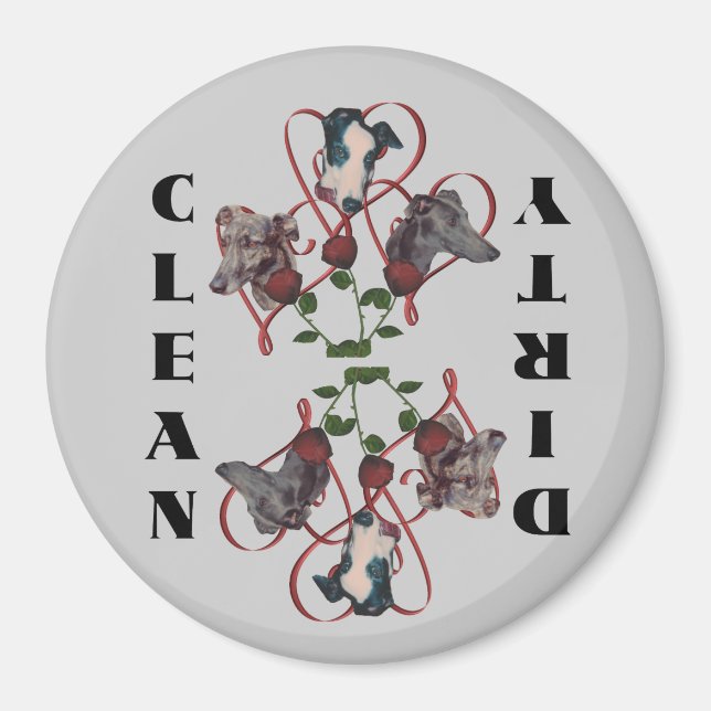 Greyhound Trio Coeurs Chien Lave-vaisselle Magnet (Devant)