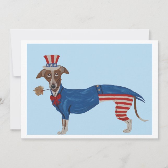 Greyhound Uncle Sam Invitation (Front)