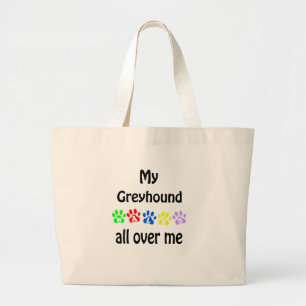 Greyhound Walks Design Large Tote Bag