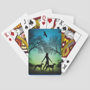 Greyhound Walks Playing Cards