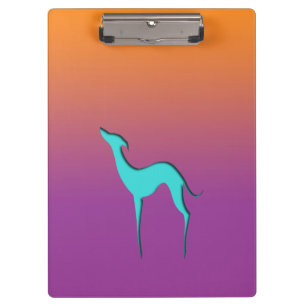 Greyhound/Whippet blue orange violet Clipboard