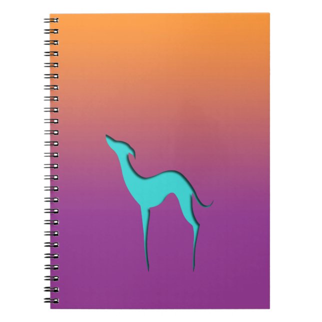 Greyhound/Whippet blue orange violet Notebook (Front)