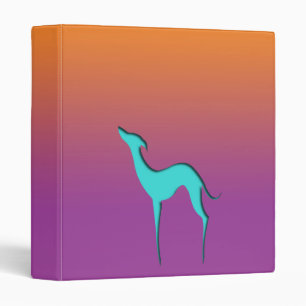 Greyhound/Whippet blue orange violet Ring binder