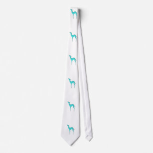 Greyhound/Whippet blue silhouette pattern Tie