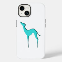 Greyhound Whippet dog Elegant turquoise silhouette