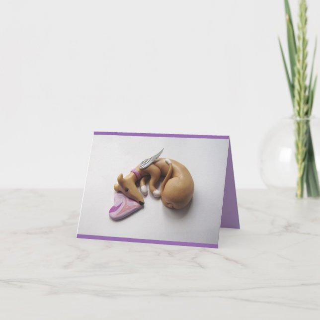 Greyhound Whippet Fawn Angel Card (Front)