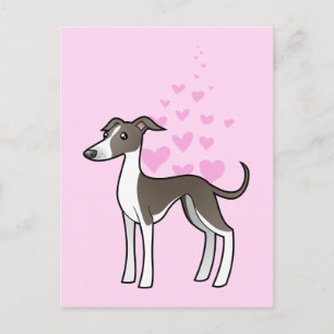 Greyhound / Whippet / Italian Greyhound Love Postcard