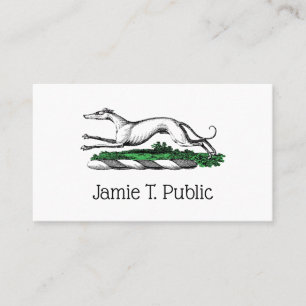 Greyhound Whippet Running Heraldic Crest Emblem Business Card