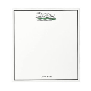 Greyhound Whippet Running Heraldic Crest Emblem Notepad